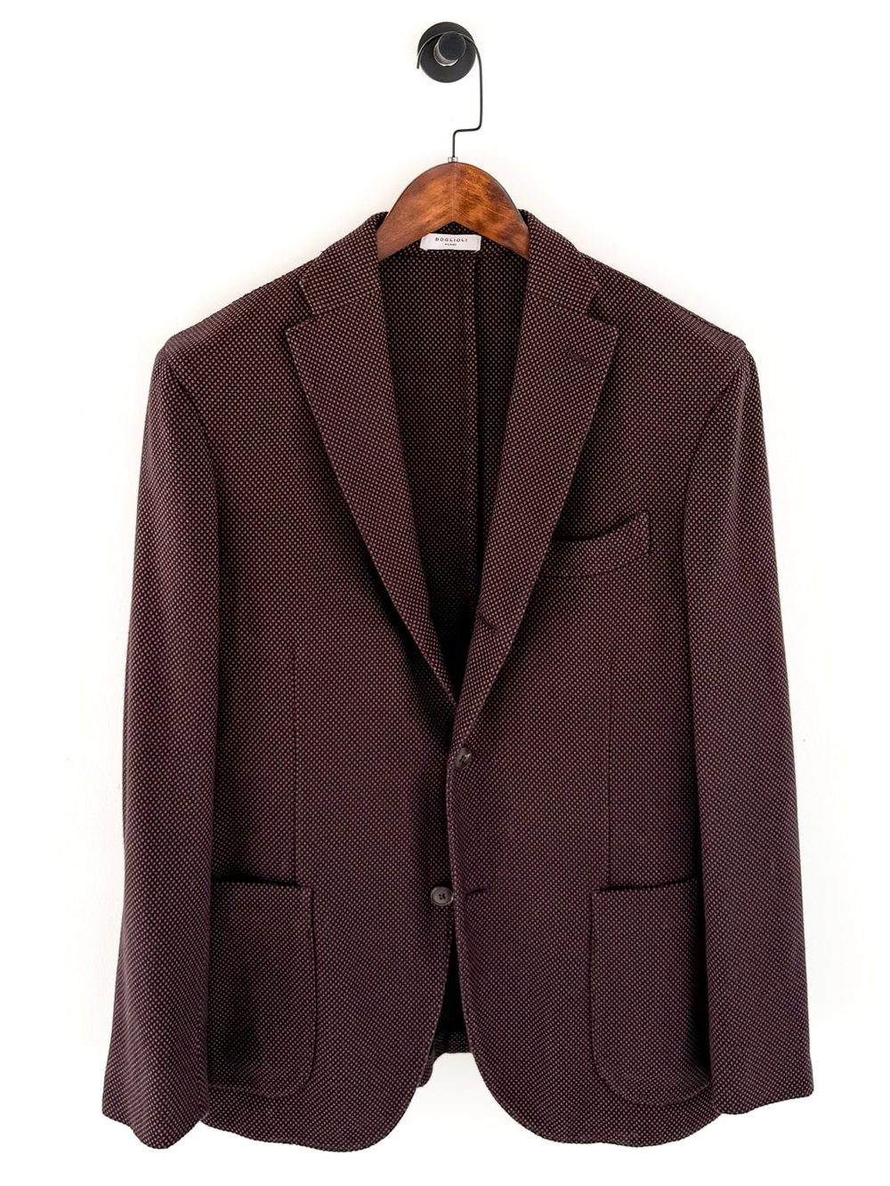 NEW Boglioli K Jacket Textured Blazer Cotton Sport Coat Men's 38R Black Maroon